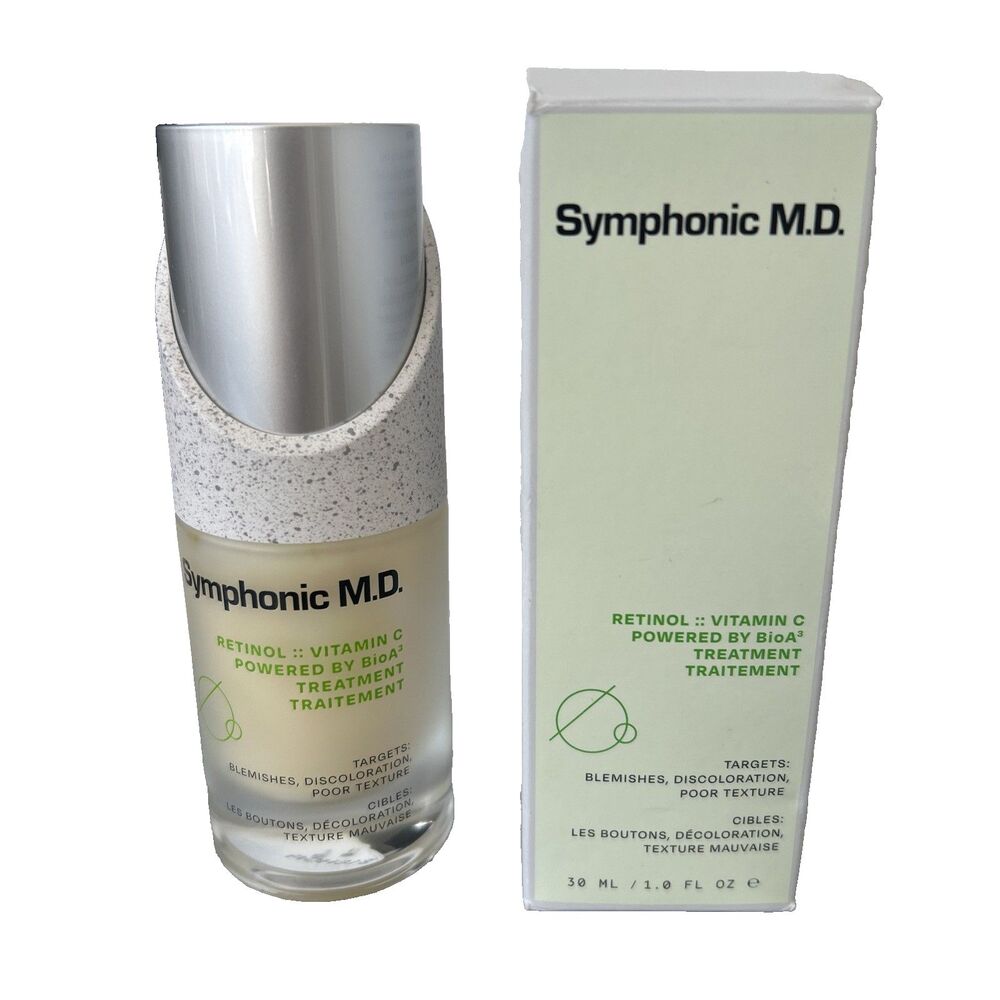Symphonic M.D. Retinol Vitamin C Serum 1.0 oz Powered by BioA Treatment NEW